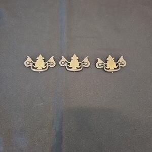 Antique Pair Chippendale Brass Drawer Pulls Hardware